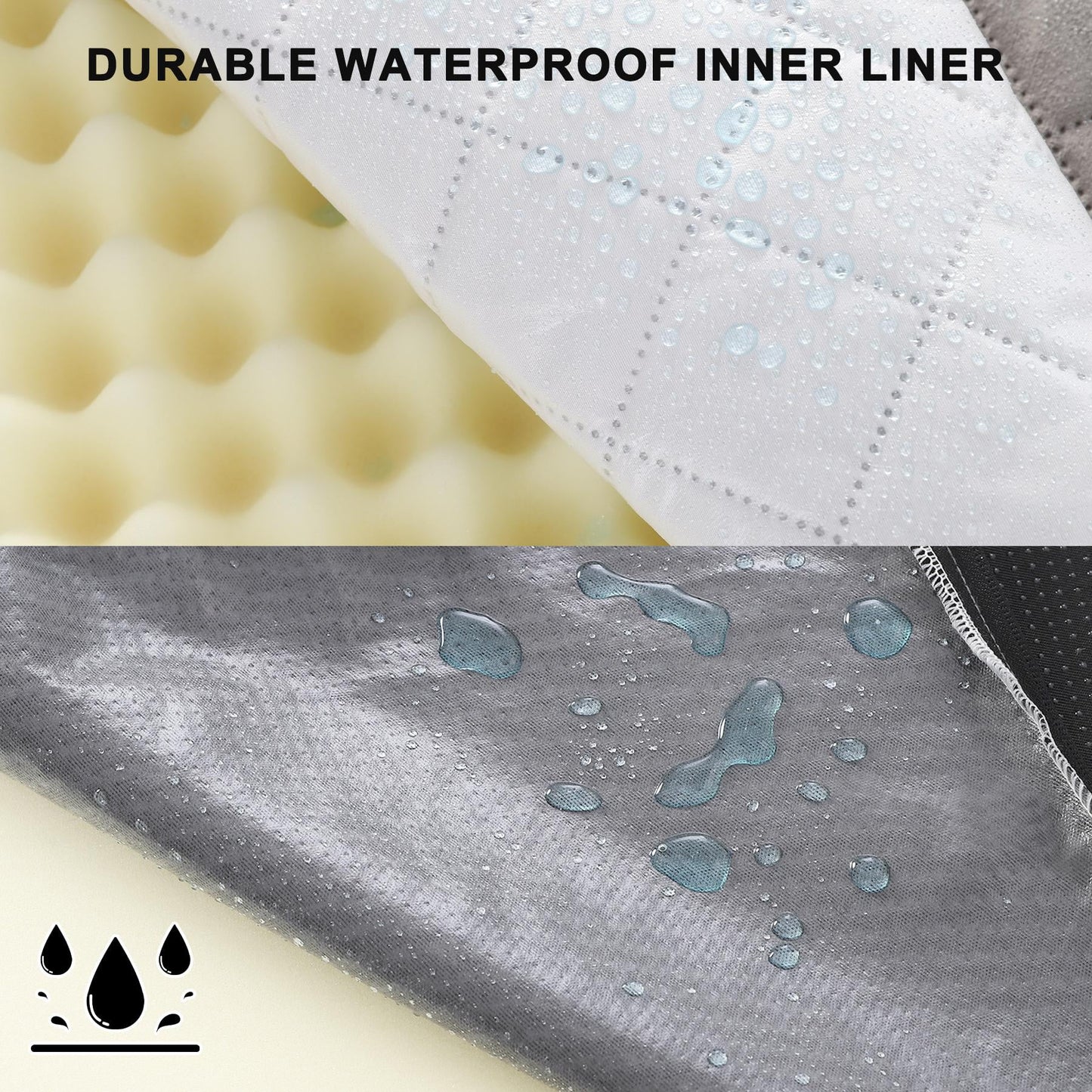 29" Waterproof Orthopedic Dog Bed for Medium Dogs, Dog Crate Bed with Removable Washable Cover