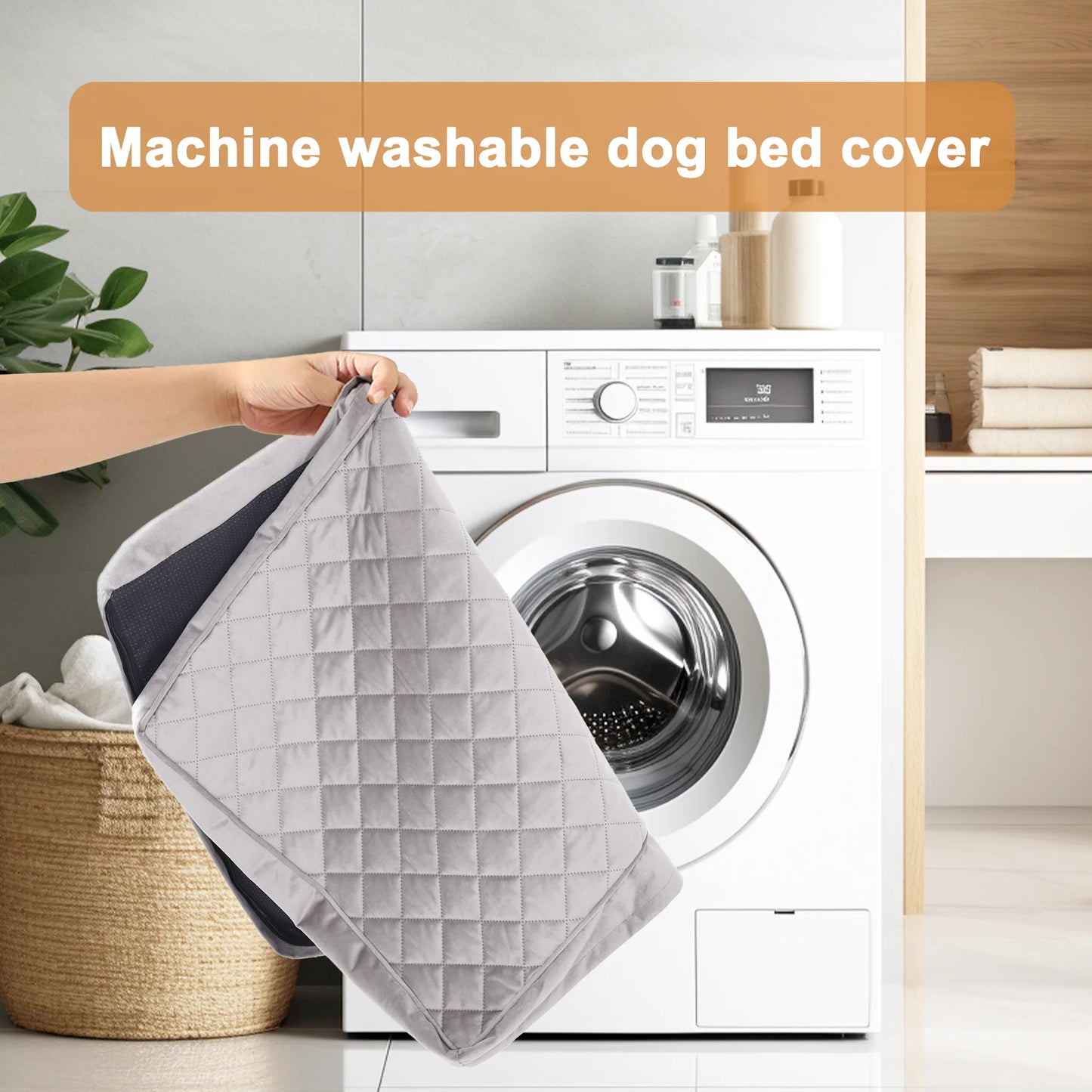 29" Waterproof Orthopedic Dog Bed for Medium Dogs, Dog Crate Bed with Removable Washable Cover