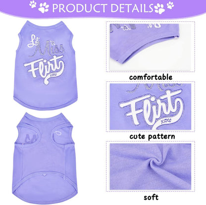 4 Pack Dog Clothes for Small Dogs Girl -  Xs Female Dog Clothes - Pet Puppy Shirts - Chiuahaha Outfit - Summer Fall Dog Costume - Doggie Cat Clothing for French Bulldog Yorkie Breed (XS)