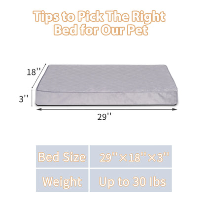 29" Waterproof Orthopedic Dog Bed for Medium Dogs, Dog Crate Bed with Removable Washable Cover