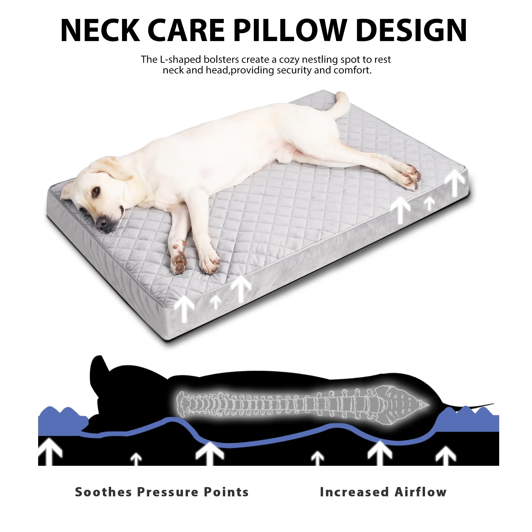 29" Waterproof Orthopedic Dog Bed for Medium Dogs, Dog Crate Bed with Removable Washable Cover