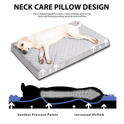 29" Waterproof Orthopedic Dog Bed for Medium Dogs, Dog Crate Bed with Removable Washable Cover